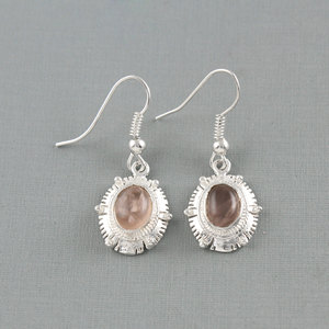 Artistry Design 925 Sterling Silver Dangle <b>Earring</b> Natural <b>Rose</b> <b>Quartz</b> Drop <b>Earrings</b> Custom Wholesale Jewelry Manufacturer - Product Image 2