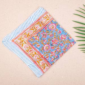 Bandana en coton artisanal imprimé à la main, foulard d'été, écharpe bohème, bandeau pour cheveux - Product Image 2