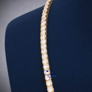 <b>Tennis</b> Chain Designed 925 <b>Sterling</b> <b>Silver</b> D Color Round Cut Moissanite Diamonds Of VVS Clarity Fashion For Women <b>Necklaces</b> - Product Image 3