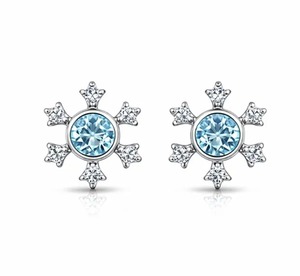 Pendientes de Topacio Azul al por Mayor, Plata de Ley 925, Diseño de Estrella, Joyería para Mujeres y Niñas, para Bodas y Aniversarios - Product Image 1