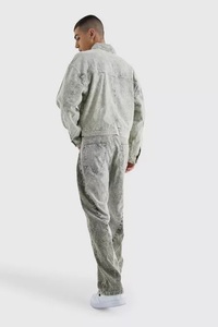 Vente en gros d'usine Logo personnalisé 100% coton poches plaquées veste en jean à couches bleues délavées - Product Image 2