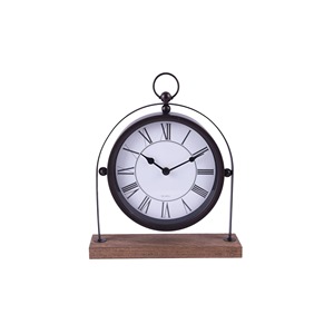 Reloj de mesa de metal y madera súper ventas, puede servir como artículo funcional y como pieza decorativa, decoración personalizada - Product Image 1