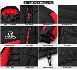 Veste matelassée d'hiver de haute qualité à manches longues avec logo personnalisé, imperméable et chaude pour homme, veste matelassée OEM, streetwear tendance, dernières vestes - Product Image 5