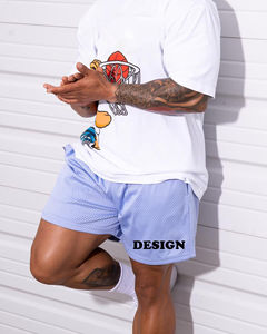 OEM Mens Solid Eco-Friendly Worsted Mesh Shorts Double <b>Layer</b> Polyester Custom Logo Basketball Gym Sports Casual - Product Image 3