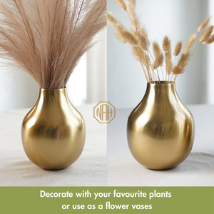 Vase urne doré élégant en forme d'urne classique Pot de fleur décoratif en métal Centre de table de mariage Maison Salon Fourniture moderne d'exportation - Product Image 6