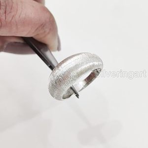 Anillo para mujer, anillo liso con acabado mate, anillo para meditación y ansiedad, regalo de Navidad, joyería hecha a mano, anillo de plata de ley 925 - Product Image 4