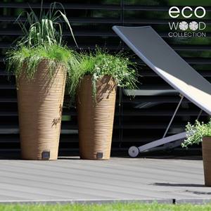 Pot de fleurs vert terre avec réservoir, collection FURU, 30 x 30 x 57,5 cm, capacité 15 L. - Product Image 5