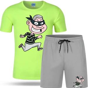 Personnalisé Hommes D'été Survêtement 2 Pièce 100% Coton T Chemise Et Short En Maille Ensemble Hommes Porter Court Ensembles T Shirt Avec Short Twin-Set - Product Image 1