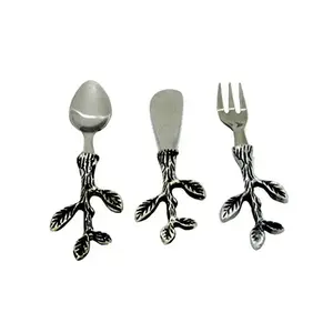 Juego de cuchillos de queso de acero inoxidable antiguo con mango de latón perfecto para utensilios de cocina y uso de vajilla de boda - Product Image 6