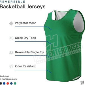 เสื้อบาสเก็ตบอลแบบกลับด้านได้ น้ำหนักเบา ระบายอากาศได้ดี แห้งเร็ว สำหรับทีม  พรีเมียม ยูนิเซ็กส์ แขนสั้น - Product Image 2