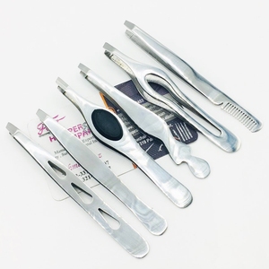 Nuevas pinzas de cejas plateadas listas para enviar, juego de pinzas de cejas de acero inoxidable, pinzas de embalaje con logotipo sostenible, peine de visón - Product Image 3