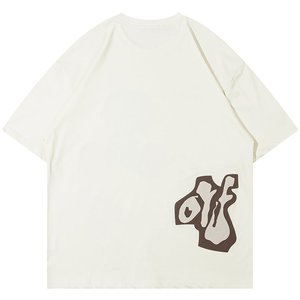 เสื้อยืดผ้าฝ้าย100% สำหรับผู้ชายทรงสลิมฟิตพิมพ์ลายตัวอักษร3D ออกแบบได้ตามต้องการ - Product Image 1