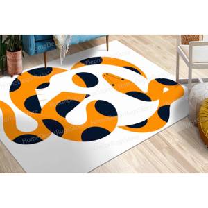 Alfombra con diseño de calavera de serpiente, alfombra naranja, alfombra estampada, diseño moderno, alfombra fina no tejida - Product Image 3