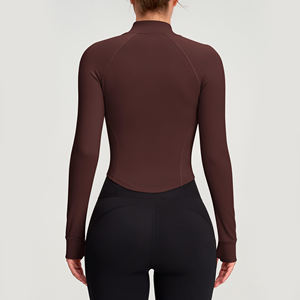 Chaqueta de Yoga Nueva para Gimnasio, Chaqueta Deportiva de Yoga con Cierre Frontal y Manga Larga con Logotipo Personalizado para Mujer, Top Deportivo de Color Personalizado - Product Image 2