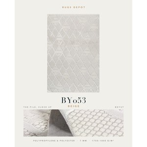 พรมโพลีโพรพิลีนและโพลีเอสเตอร์ขายส่ง รุ่น BOYUT BY053 สีเบจ ผลิตด้วยเครื่องจักร พรมตุรกี สำหรับห้องนั่งเล่น โครงการโรงแรม - Product Image 2