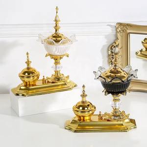 เครื่องเผาธูปสไตล์โมเดิร์นดีไซน์แบบโบราณทำจากโลหะและคริสตัล - Product Image 2