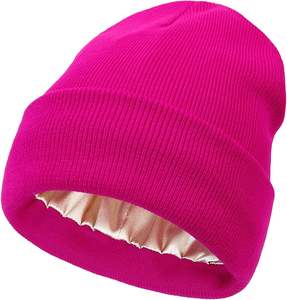 Gorros de punto acrílico, gorros, gorros de línea de satén de seda, gorro cálido de invierno para mujeres y hombres, para hacer fabricantes paquistaníes - Product Image 1
