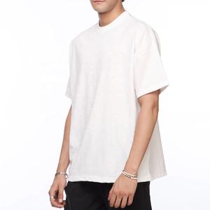 T-shirt surdimensionné vintage pour hommes personnalisé en gros pour le printemps été lourd 100% coton coupe ample tissu en jersey motif uni - Product Image 4