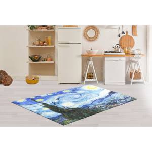 Tapis imprimé avec vue nocturne étoilée, reproduction de Van Gogh, tapis cadeau, avec poils doux - Product Image 5