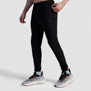 กางเกงออกกำลังกาย Move Pro สำหรับผู้ชาย สีดำ ไซส์ XL กางเกงยิมแฟชั่นผ้าขนสัตว์ แต่งซิปและลายตกแต่ง ย้อมสีแบบ Garment Dyed - Product Image 3