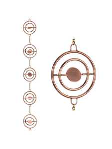 Tasses à fleurs élégantes chaîne de pluie classique en acier inoxydable 304 fait à la main placage de cuivre pur son unique pour la décoration extérieure - Product Image 4