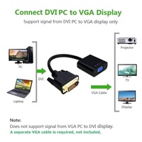 Cable convertidor de video DVI macho a VGA hembra chapado en oro para monitor de computadora PS4 1080P