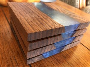 RAVAL UNIQUE DESIGN SOUS-VERRE EN RÉSINE DE BOIS ÉPOXY pour Café Thé Boisson Tasse à thé carrée ronde en bois à personnaliser - Product Image 2