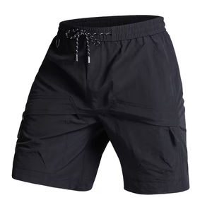 Men's Clothing <b>Black</b> Cargo <b>Shorts</b> Plus Size Comfortable Front Pocket Summer Wear Cotton <b>Shorts</b> With Drawstring Waste - Product Image 1