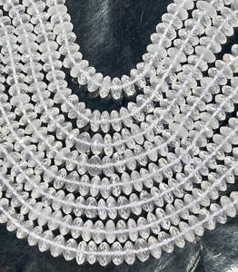 Cuarzo de hielo natural corte alemán 7-8mm cuentas de disco Rondelle cuentas de piedra de hebra de 14 pulgadas para suministros de fabricación de joyas - Product Image 3