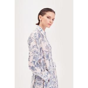 Gonna MARIE fantasia in seta stonata abito blu