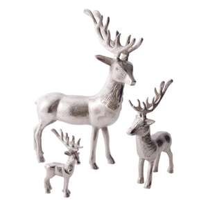 Décoration de noël artisanat renne Sculpture ensemble couleur personnalisée debout élégant argent cerf modèles grand petit renne 2025 - Product Image 5