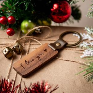 Llaveros de madera personalizados Sorprendente regalo Rectángulo Forma Llavero de madera para grabado láser - Product Image 2