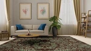 Alfombras elegantes de lana anudadas a mano, conjuntos abstractos de estilo persa, textura de pila de corte medio, respetuoso con el medio ambiente, apto para mascotas para vivir - Product Image 4