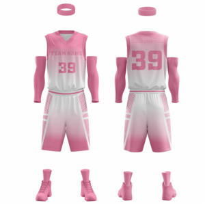 2024 transpirable Reversible Rosa Baloncesto Uniformes Sublimación BSCI, verano, pantalones cortos de baloncesto Reversible Team Baloncesto conjuntos - Product Image 1