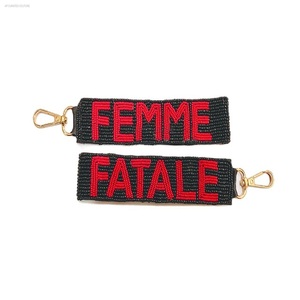 Porte-clés élégant personnalisé avec nom perlé Porte-clés indien multicolore orné à la main Bandeaux dans un sac transparent - Product Image 3