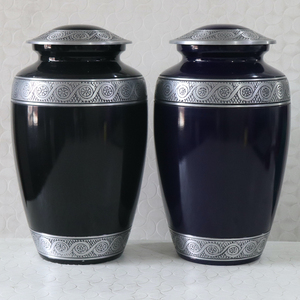 Urna de cremación negra única con banda de pulido de níquel para guardar las cenizas de sus seres queridos para guardar los recuerdos urna de recuerdo - Product Image 2