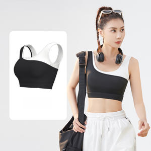 Sujetador deportivo ligero, suave, transpirable, ecológico, de secado rápido, para mujer, para Fitness, Jogging, Yoga con contraste de Color - Product Image 5
