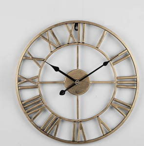 Reloj de pared de metal Reloj moderno Extra grande silencioso con revestimiento metálico para decoración de sala de estar a bajo precio - Product Image 2