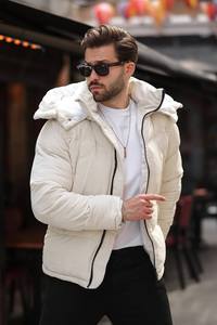 Abrigo Largo con Capucha para Hombre, de Alta Calidad, Tipo Poncho, Acolchado, Impermeable, para Invierno, Ropa Exterior Casual para Clima Frío - Product Image 6