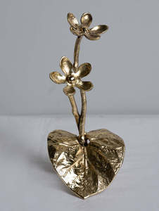 Exclusivo Adorno de Latón con Flores y Hojas, Decoración de Mesa para Sala de Estar, Regalo Antiguo para el Hogar - Product Image 6