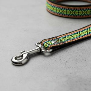 Ensemble laisse et collier pour chien, laisse moderne en polyester tissé avec rubans, collier à boucle réglable, crochet pivotant en métal durable - Product Image 2