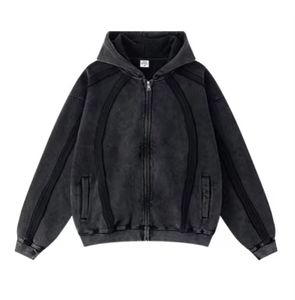 Sudaderas con capucha Fabricante de alta calidad Ácido Wahs Desgastado 100% algodón Sudaderas con capucha de lavado ácido desgastado de alta calidad - Product Image 4