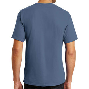 Usine directe T-shirt à manches courtes pour hommes couleur personnalisée solide col rond Design grande taille 100% coton - Product Image 6