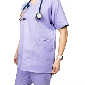 Ropa DE TRABAJO PARA Hospital de mujer de manga corta con cuello en V, quirófano, médico, enfermera, lavado, mono médico, uniforme de fregado - Product Image 3