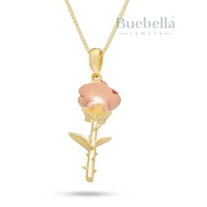 Las rosas de plata esterlina son collar de moissanita roja para hombres Hip Hop Bling 20 "Franco cadena de lujo Streetwear colgante de moda - Product Image 2