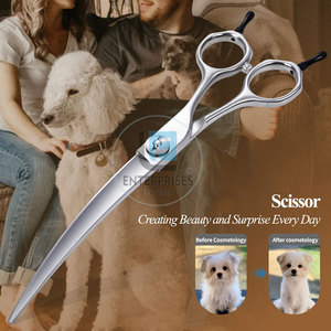 Factory Direct Sale Curved Pet Grooming <b>Scissors</b> Stainless Steel High Quality Anti-Slip Grip Simple Design Eco-Friendly - Product Image 5