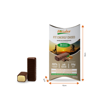 Barre énergétique Fit Energy Choco Bisabor, amandes naturelles, enrobée de chocolat, sans sucre, aux fruits, en boîte, faite à la main, collation saine pour les athlètes