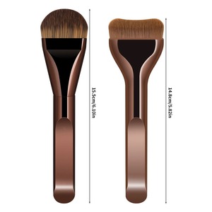 Juego de 6 Brochas de Maquillaje Multifuncionales de Doble Punta Color Café, con Logotipo Personalizado, para Difuminar Líquidos, Polvos, Corrector, Crema y Rubor - Product Image 2