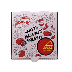 Cajas de pizza, 7x7x1,6 pulgadas Cajas de pizza corrugadas Kraft Patrón de barbacoa Impresión Contenedores de cartón para llevar Pizza, Cak - Product Image 1