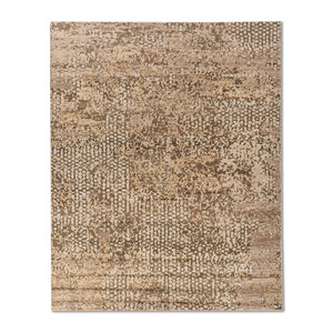 Uvenuti Abstract Pattern <b>Wool</b> Hand Knotted Rug Beige <b>Brown</b> for Home Living Hallway Entryway Puzzle Rectangle Design for Teens - Product Image 1